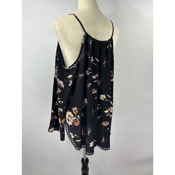 Bishop & Young Cold Shoulder Top Blouse Black Floral Medium Lace Bell Sleeves - Picture 2 of 7